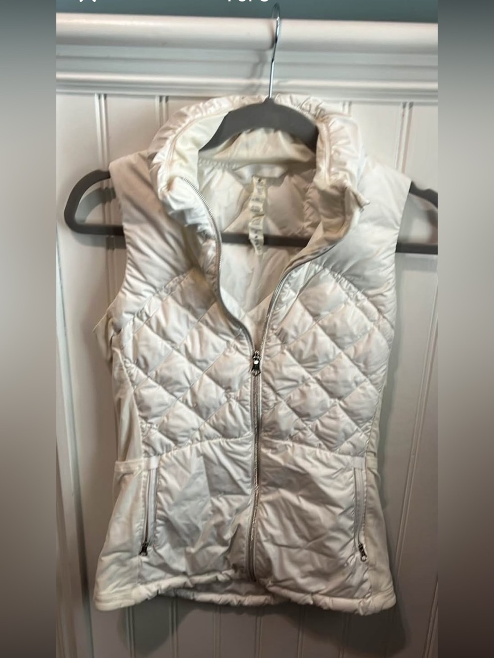 Lululemon Down For a Run White Quilted Puffer Vest Sz 4